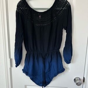 Victorias Secret Long sleeve romper shorts Two Tone Ombré Swim Suit Cover Up